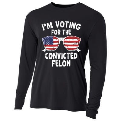 IM Voting For The Convicted Felon Funny Pro Trump 2024 Cooling Performance Long Sleeve Crew