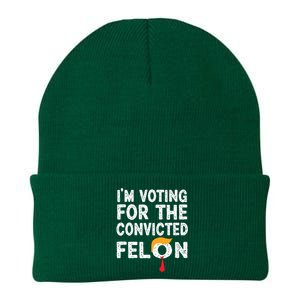 Im Voting For The Convicted Felon Funny Pro Trump 2024 Knit Cap Winter Beanie