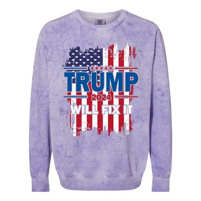 I Voted For The Felon; Funny Republican Trump 2024 I Voted Colorblast Crewneck Sweatshirt