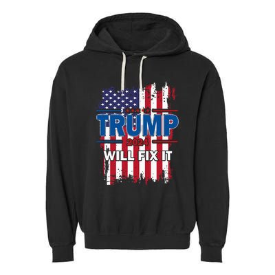 I Voted For The Felon; Funny Republican Trump 2024 I Voted Garment-Dyed Fleece Hoodie