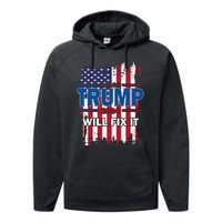 I Voted For The Felon; Funny Republican Trump 2024 I Voted Performance Fleece Hoodie