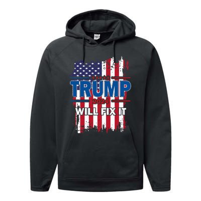 I Voted For The Felon; Funny Republican Trump 2024 I Voted Performance Fleece Hoodie