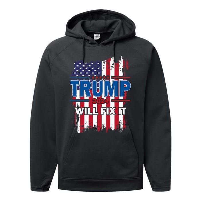 I Voted For The Felon; Funny Republican Trump 2024 I Voted Performance Fleece Hoodie