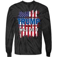 I Voted For The Felon; Funny Republican Trump 2024 I Voted Tie-Dye Long Sleeve Shirt