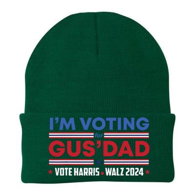 Im Voting For Gus Dad Vote Harris Walz 2024 Pres And Vice Knit Cap Winter Beanie