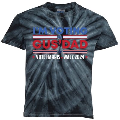 Im Voting For Gus Dad Vote Harris Walz 2024 Pres And Vice Kids Tie-Dye T-Shirt