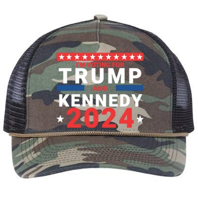 Im Voting For Trump And Kennedy 2024 Retro Rope Trucker Hat Cap