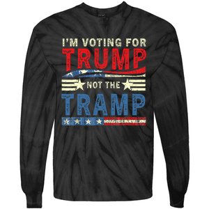 IM Voting For Trump Not The Tramp Trump Vance 2024 Tie-Dye Long Sleeve Shirt