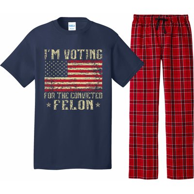 Im Voting For A Felon In 2024 Us Flag Vintage Pajama Set