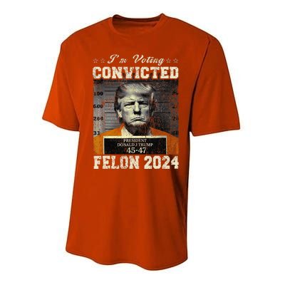 IM Voting For The Convicted Fellon 2024 Us Flag Protrump Performance Sprint T-Shirt