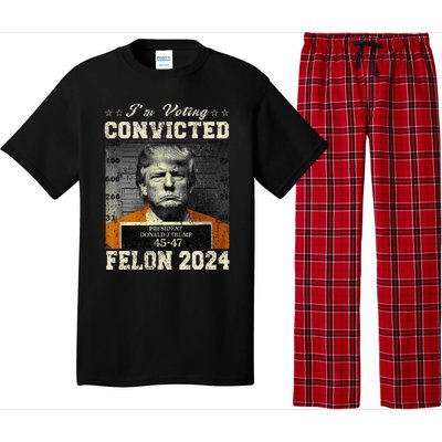 IM Voting For The Convicted Fellon 2024 Us Flag Protrump Pajama Set