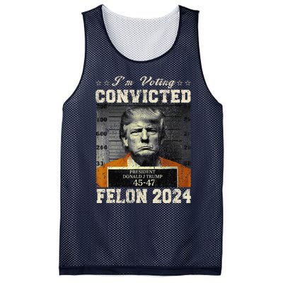 IM Voting For The Convicted Fellon 2024 Us Flag Protrump Mesh Reversible Basketball Jersey Tank