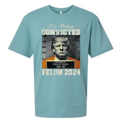 IM Voting For The Convicted Fellon 2024 Us Flag Protrump Sueded Cloud Jersey T-Shirt