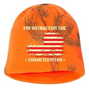 Im Voting For The Convicted Felon Funny Trump 2024 Kati - Camo Knit Beanie