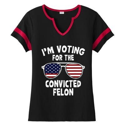 Im Voting For The Convicted Felon Ladies Halftime Notch Neck Tee