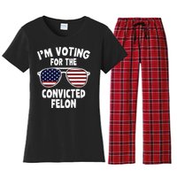 Im Voting For The Convicted Felon Women's Flannel Pajama Set