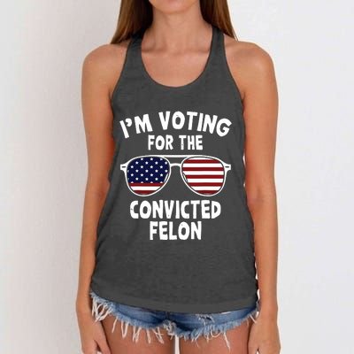 Im Voting For The Convicted Felon Women's Knotted Racerback Tank