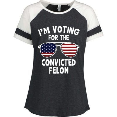 Im Voting For The Convicted Felon Enza Ladies Jersey Colorblock Tee