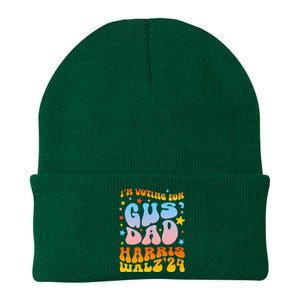 IM Voting For Gus Dad Vote Harris Walz 2024 Knit Cap Winter Beanie