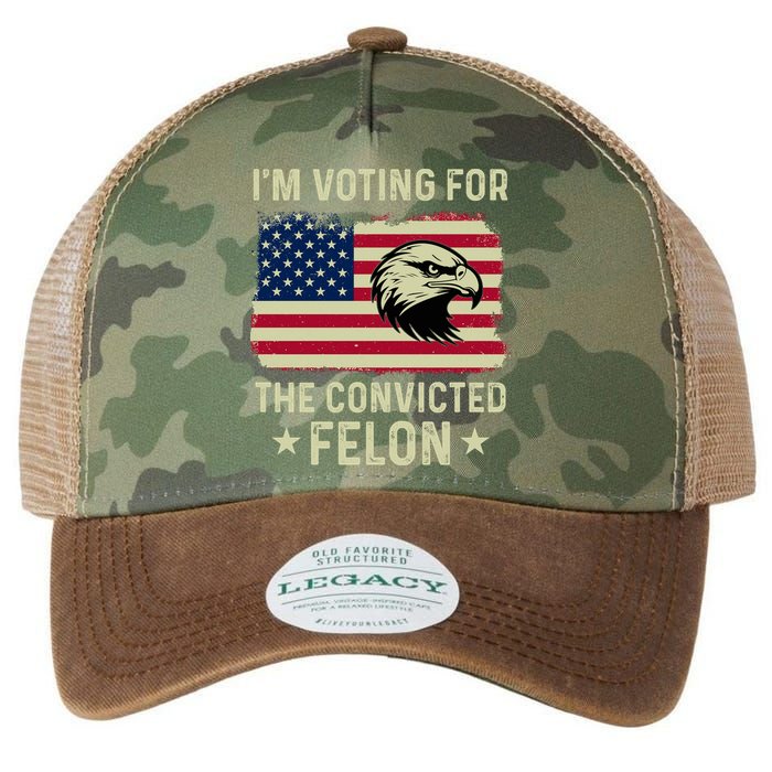 Im Voting For The Convicted Felon Usa Eagle Legacy Tie Dye Trucker Hat