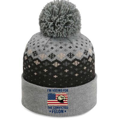 Im Voting For The Convicted Felon Usa Eagle The Baniff Cuffed Pom Beanie