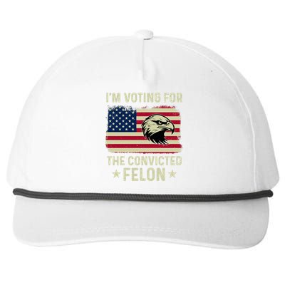 Im Voting For The Convicted Felon Usa Eagle Snapback Five-Panel Rope Hat