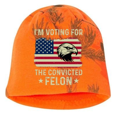 Im Voting For The Convicted Felon Usa Eagle Kati - Camo Knit Beanie