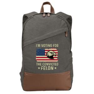 Im Voting For The Convicted Felon Usa Eagle Cotton Canvas Backpack