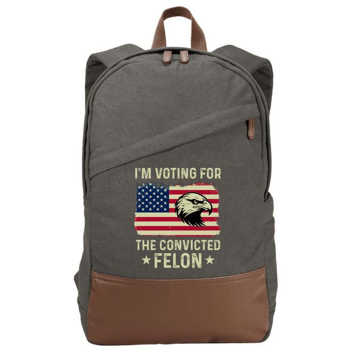 Im Voting For The Convicted Felon Usa Eagle Cotton Canvas Backpack