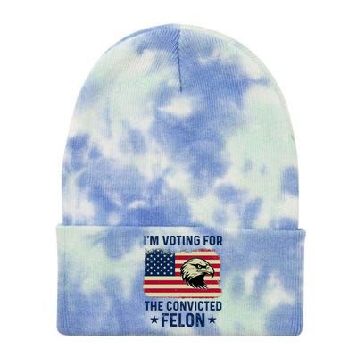 Im Voting For The Convicted Felon Usa Eagle Tie Dye 12in Knit Beanie