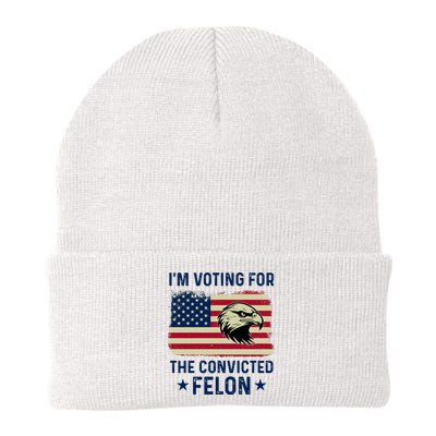 Im Voting For The Convicted Felon Usa Eagle Knit Cap Winter Beanie