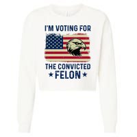 Im Voting For The Convicted Felon Usa Eagle Cropped Pullover Crew