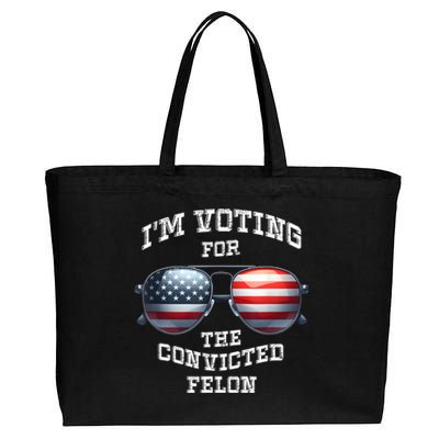 IM Voting For The Convicted Funny Fellon 2024 Election Cotton Canvas Jumbo Tote