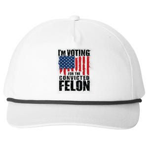 Im Voting For The Convicted Felon Funny Pro Trump 2024 Snapback Five-Panel Rope Hat