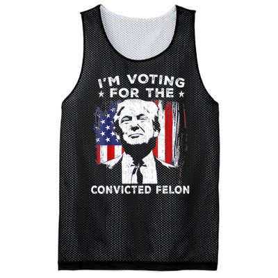 Im Voting For The Convicted Felon Funny Pro Trump 2024 Mesh Reversible Basketball Jersey Tank