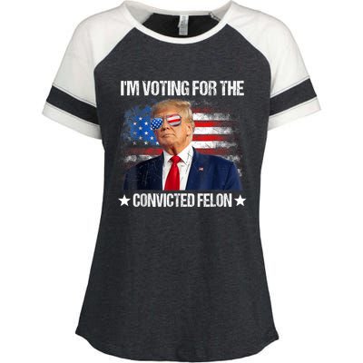 Im Voting For The Convicted Felon Funny Pro 2024 Enza Ladies Jersey Colorblock Tee