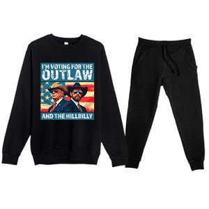 IM Voting For The Outlaw And The Hillbilly Trump Vance 2024 Premium Crewneck Sweatsuit Set