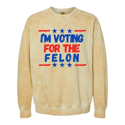 IM Voting For The Felon 2024 Trump Convict 34 Counts Usa Colorblast Crewneck Sweatshirt