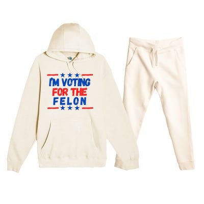 IM Voting For The Felon 2024 Trump Convict 34 Counts Usa Premium Hooded Sweatsuit Set