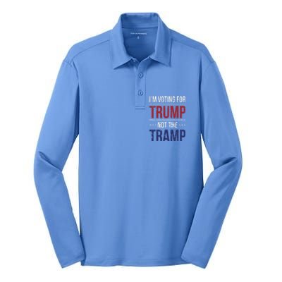 IM Voting For Trump Not The Tramp Silk Touch Performance Long Sleeve Polo