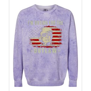 IM Voting For The Outlaw 2024 Funny Trump Colorblast Crewneck Sweatshirt