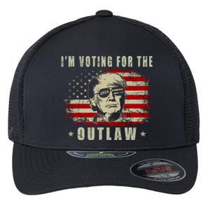 IM Voting For The Outlaw 2024 Funny Trump Flexfit Unipanel Trucker Cap