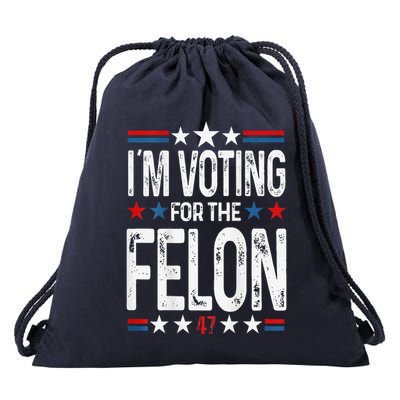 IM Voting For The Convicted Felon 2 Sided Drawstring Bag