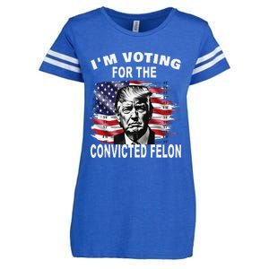 IM Voting For The Convicted Felon 2024 Funny Pro Trump Enza Ladies Jersey Football T-Shirt