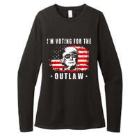 IM Voting For The Outlaw 2024 Funny Trump Womens CVC Long Sleeve Shirt