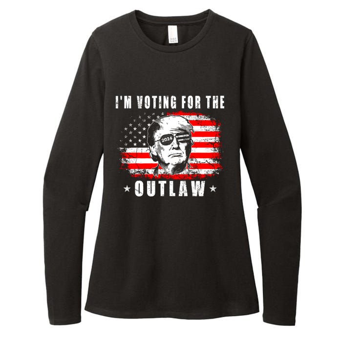 IM Voting For The Outlaw 2024 Funny Trump Womens CVC Long Sleeve Shirt