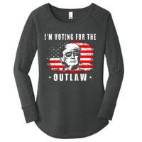 IM Voting For The Outlaw 2024 Funny Trump Women's Perfect Tri Tunic Long Sleeve Shirt