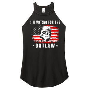 IM Voting For The Outlaw 2024 Funny Trump Women's Perfect Tri Rocker Tank