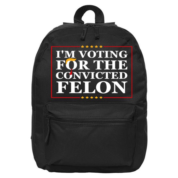 Im Voting For The Convicted Felon 2024 Funny Trump 2024 Convicted Felon 16 in Basic Backpack