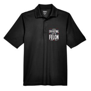 IM Voting For The Felon Trump For President 2024 Men's Origin Performance Pique Polo